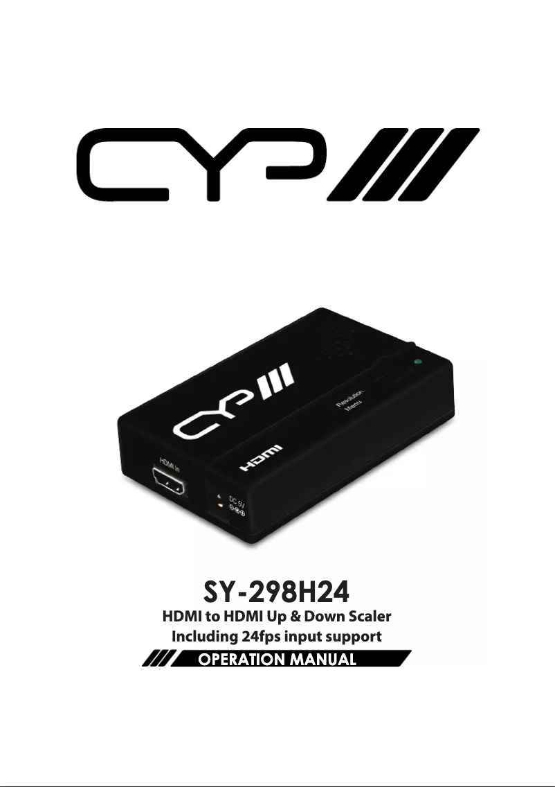 Image de la première page du manuel de l'appareil SY-298H24