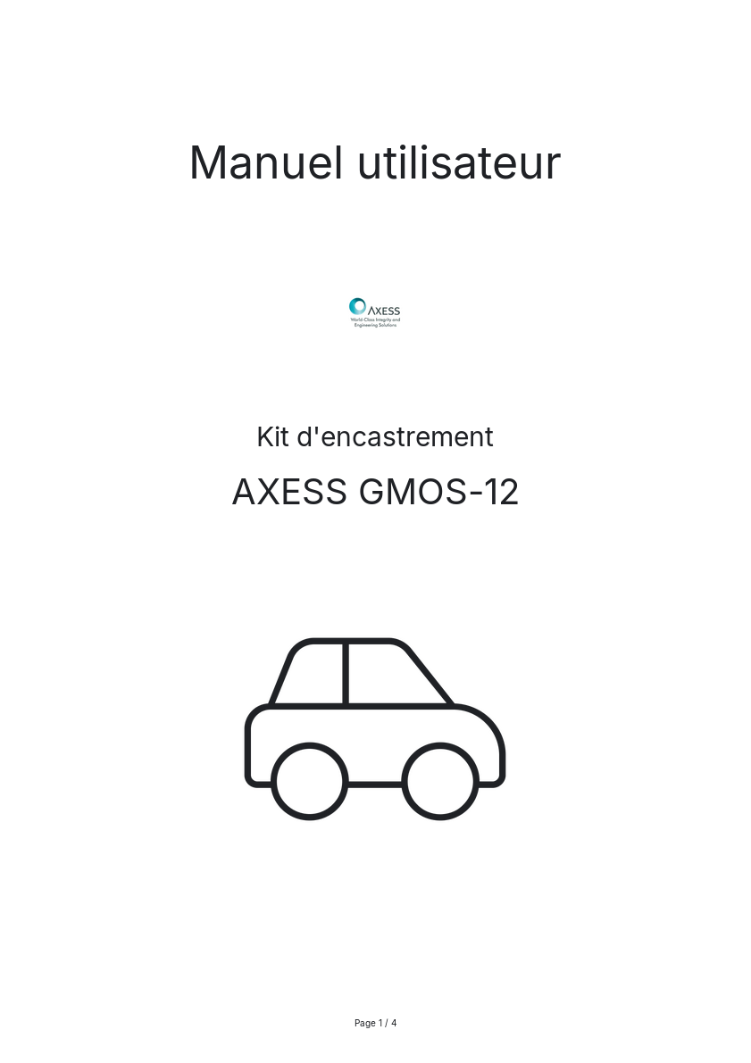 Page n°1 - Manuel utilisateur AXESS GMOS-12