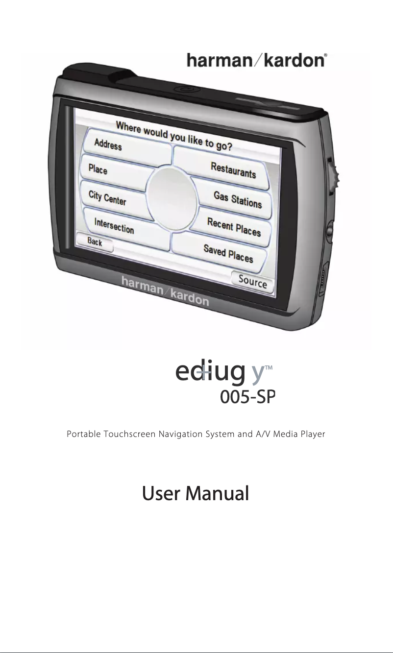 Page 1 de la notice Manuel utilisateur Harman Kardon GPS-500