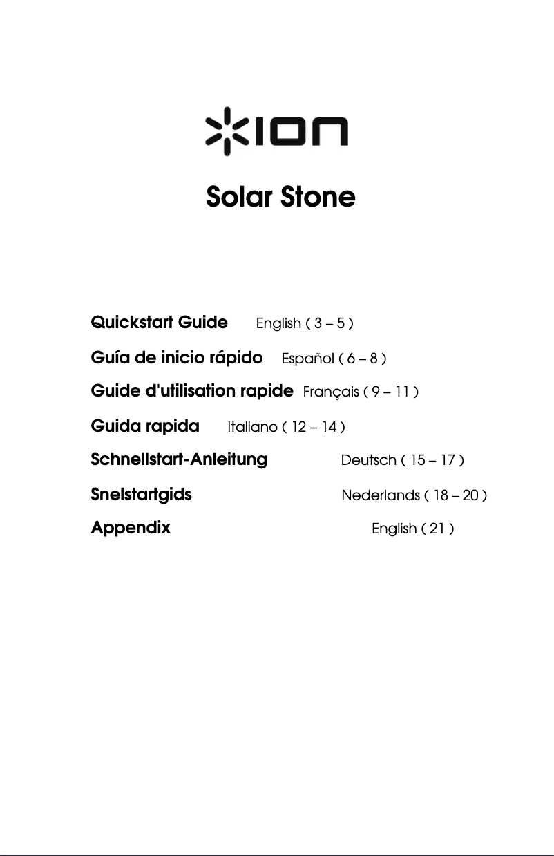 Page 1 de la notice Manuel utilisateur ION Solar Stone Pair