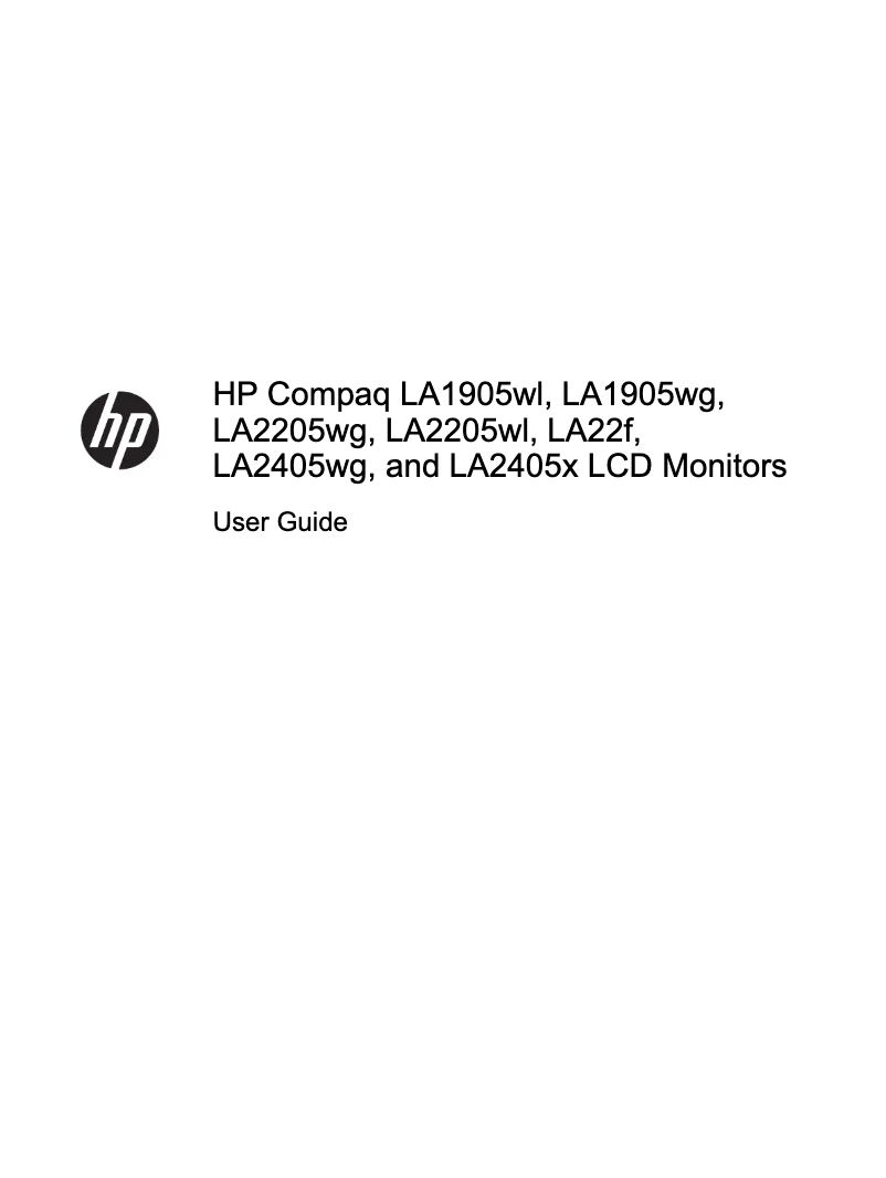 Page n°1 - Manuel utilisateur HP Advantage LA2405x