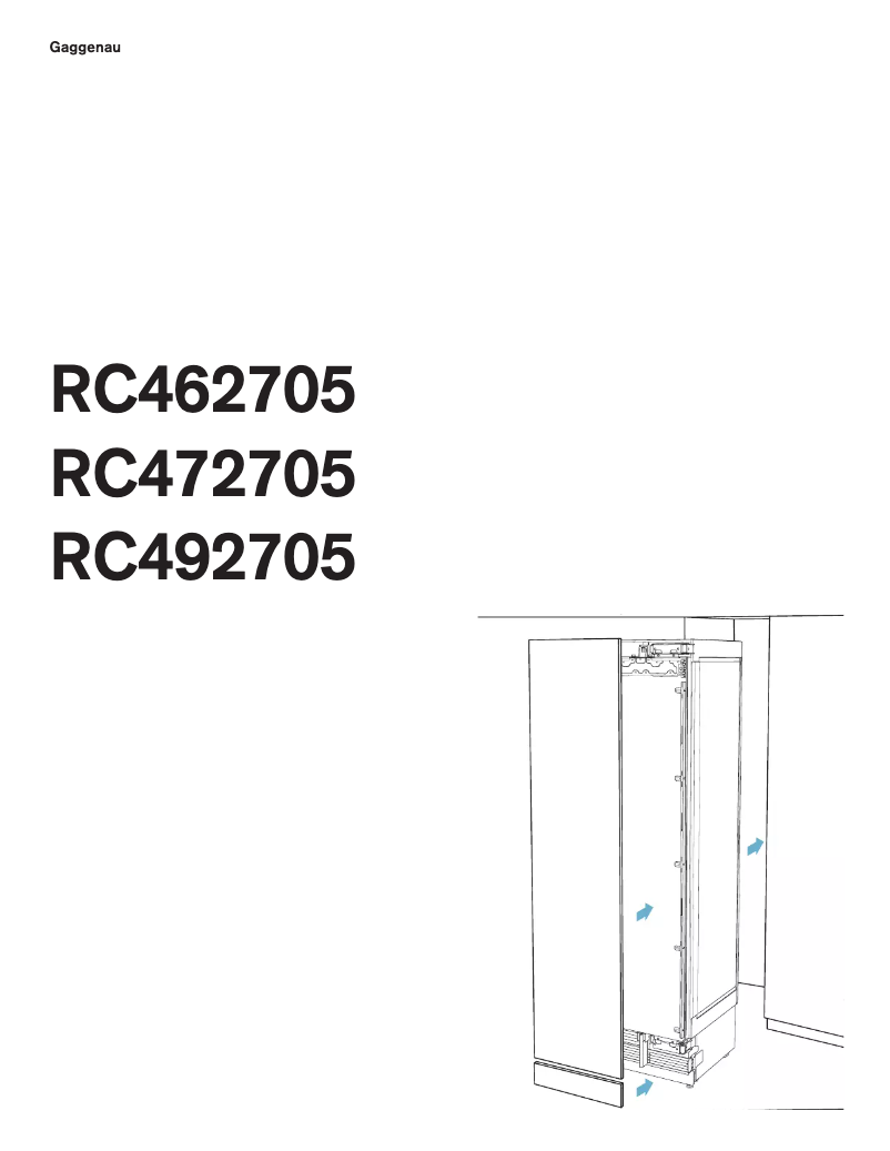 Página 1 del manual Guía de instalación Gaggenau RC492705