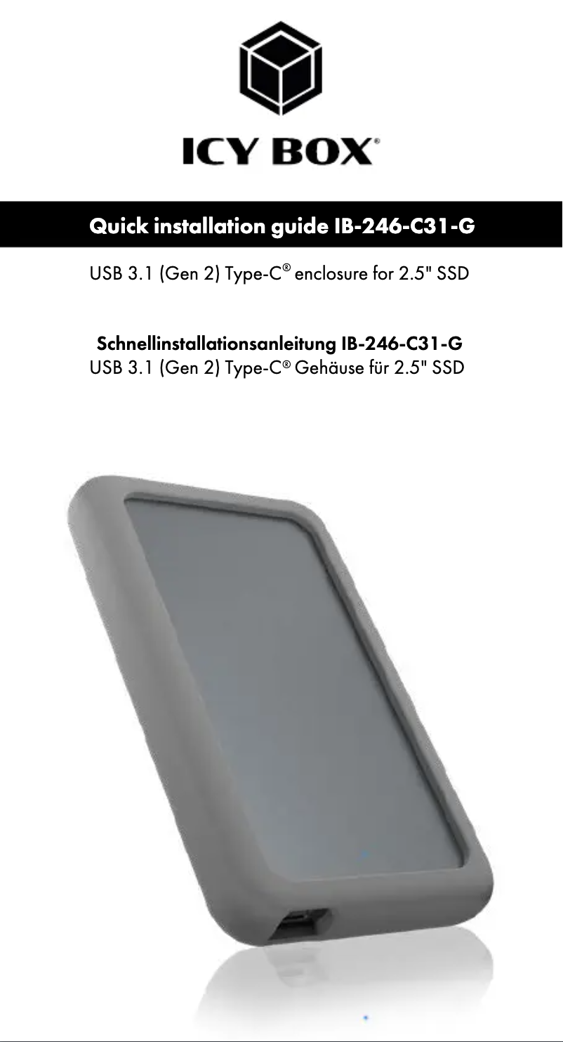 Page n°1 - Mode d'emploi Icy Box IB-246-C31-G