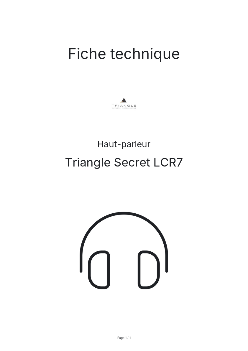 Image de la première page du manuel de l'appareil Secret LCR7