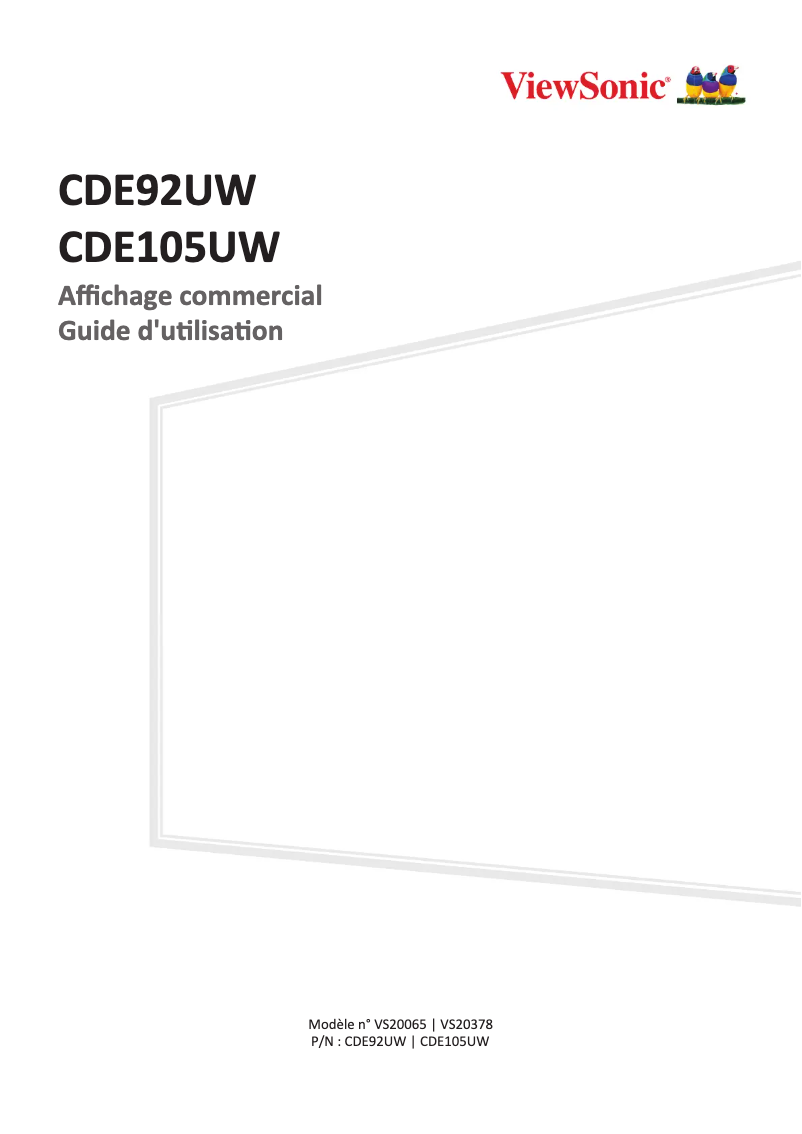 Page 1 de la notice Manuel utilisateur Viewsonic CDE92UW