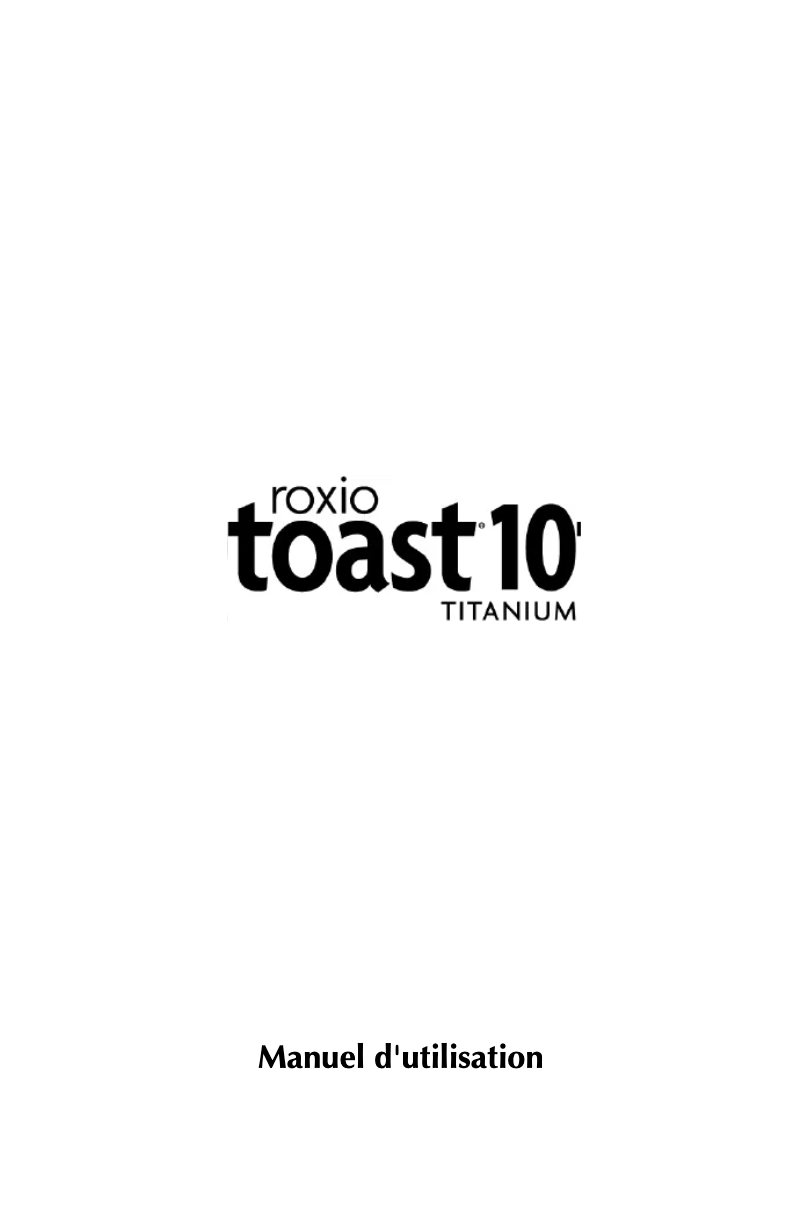 Image de la première page du manuel de l'appareil Toast 10 Titanium