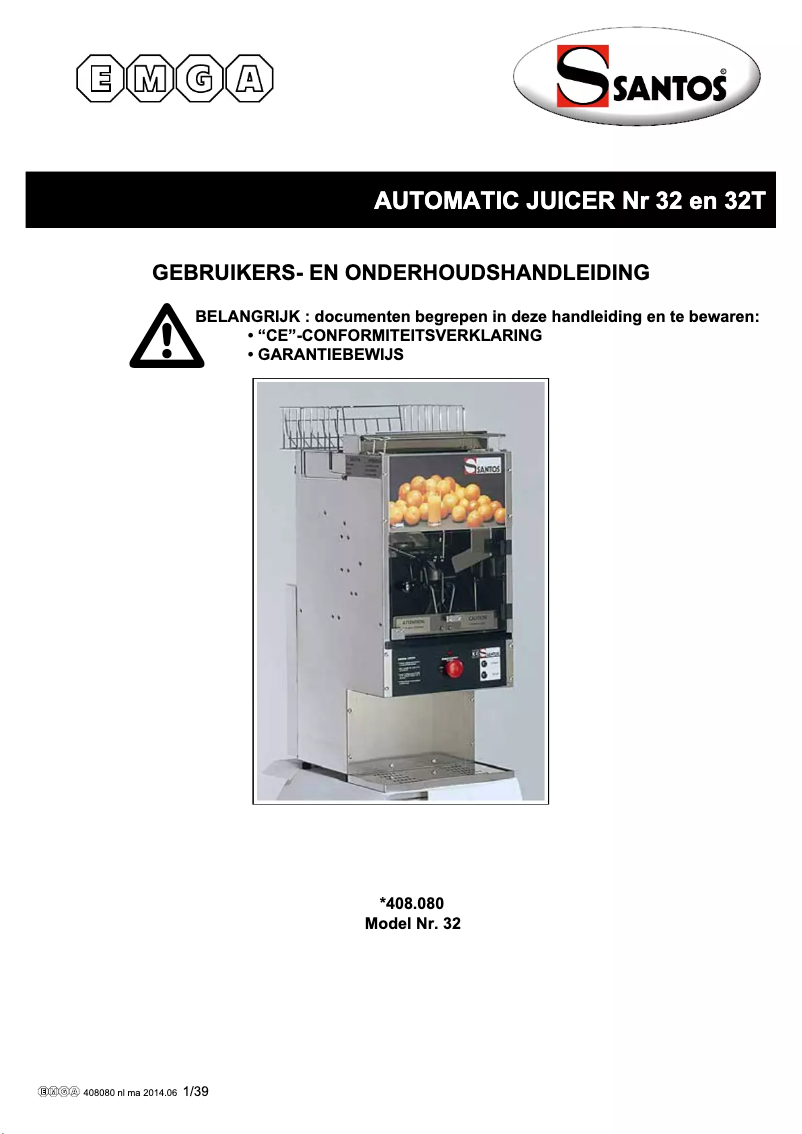 Página 1 del manual Manual de usuario Santos N° 32