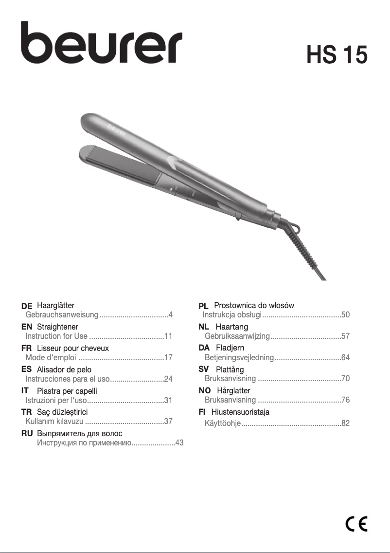 Page 1 de la notice Manuel utilisateur Beurer HS 15