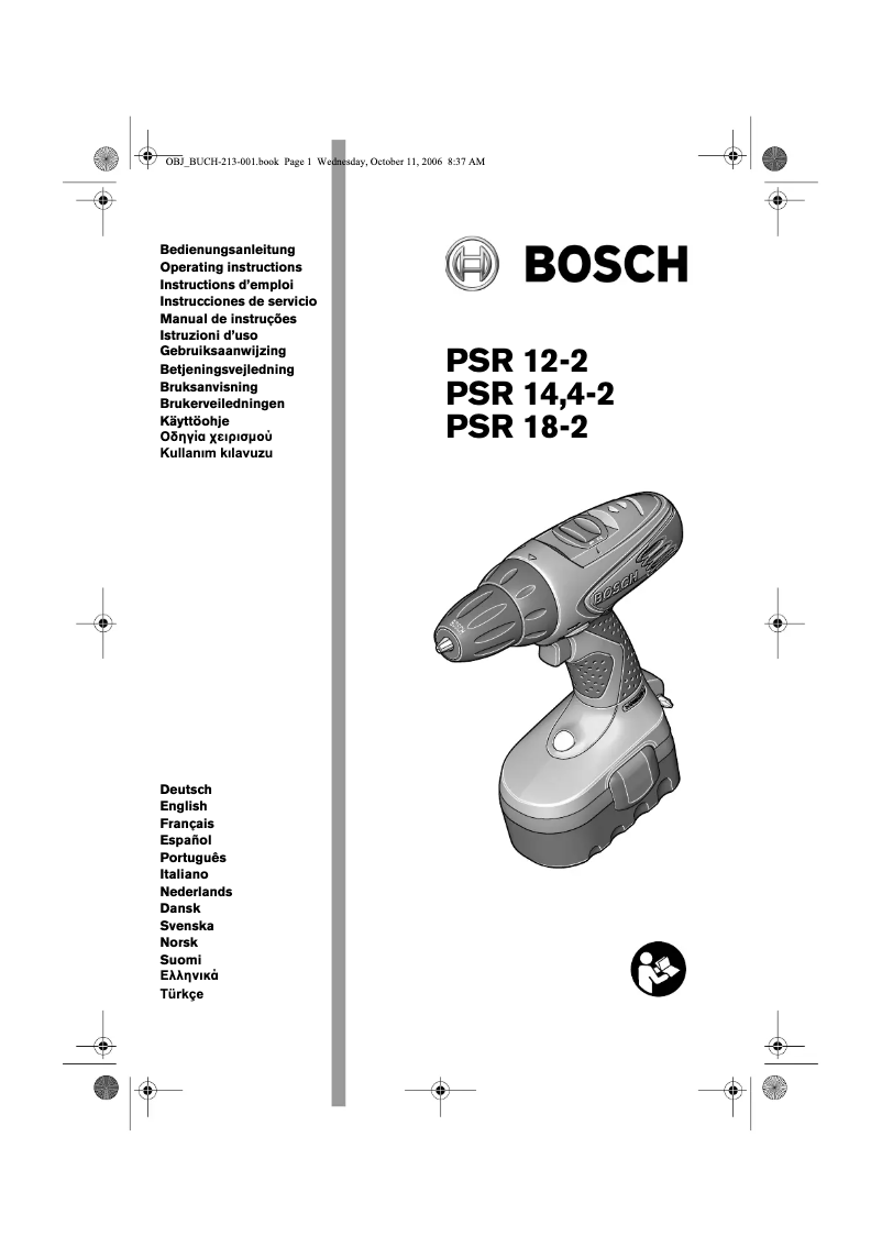 Page 1 de la notice Manuel utilisateur Bosch PSR 18-2