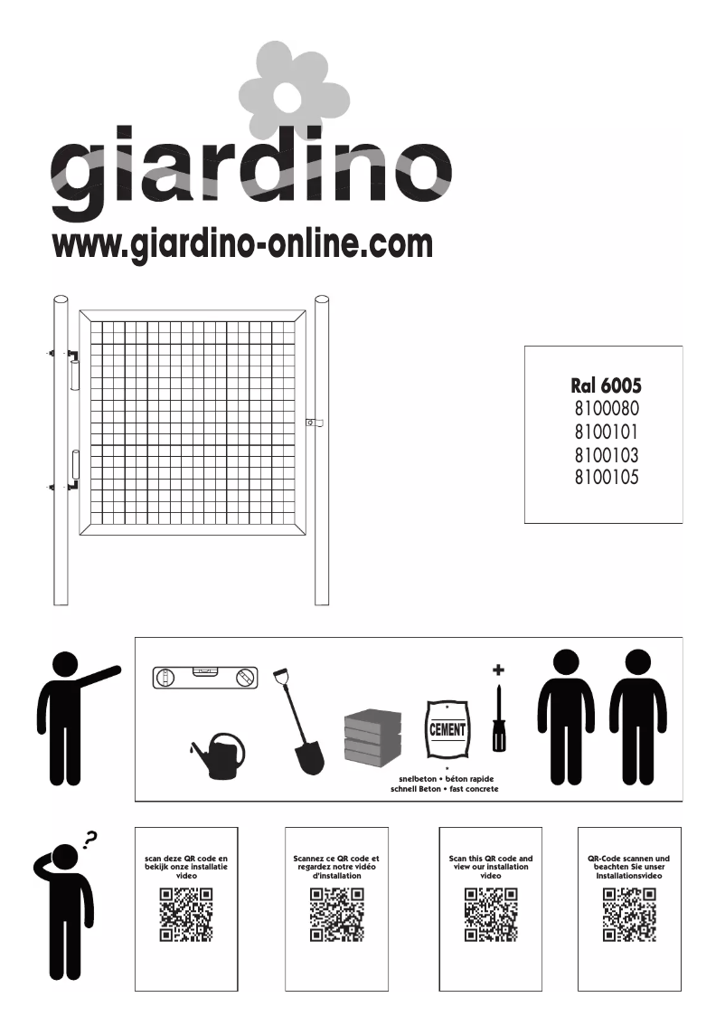 Page n°1 - Manuel utilisateur Giardino 8100080