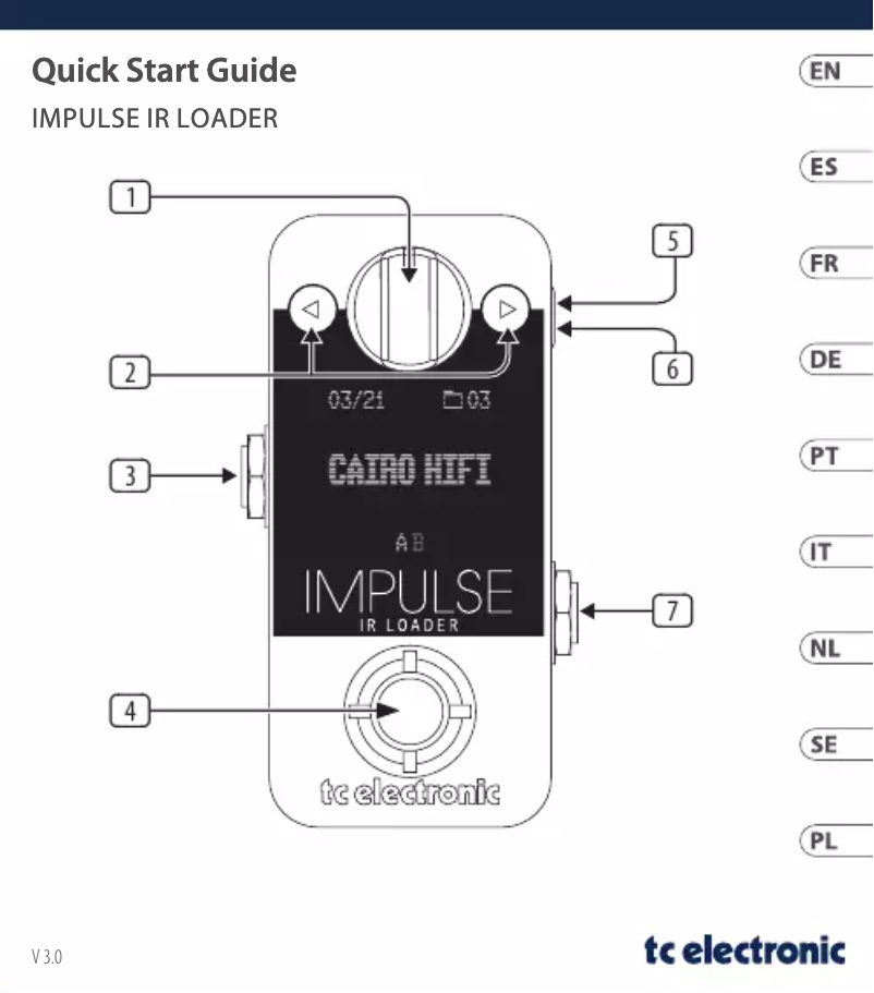 Page 1 de la notice Guide de démarrage rapide TC Electronic Impulse IR Loader