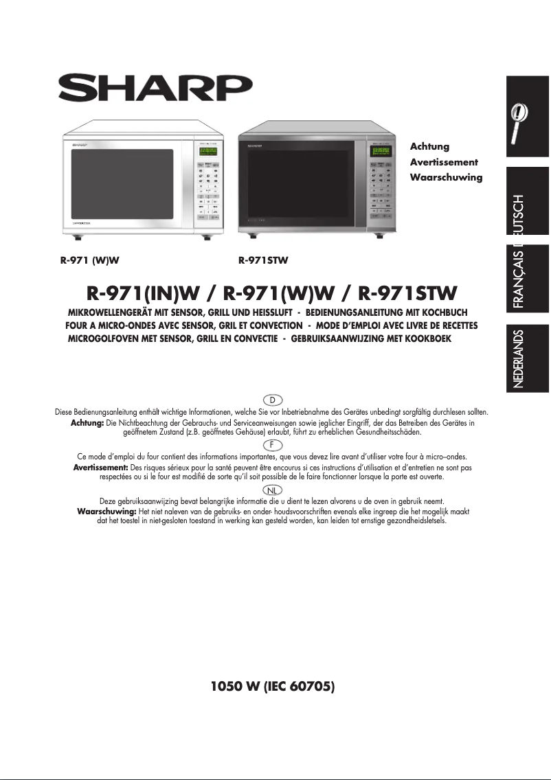 Page 1 de la notice Manuel utilisateur Sharp R-971WW