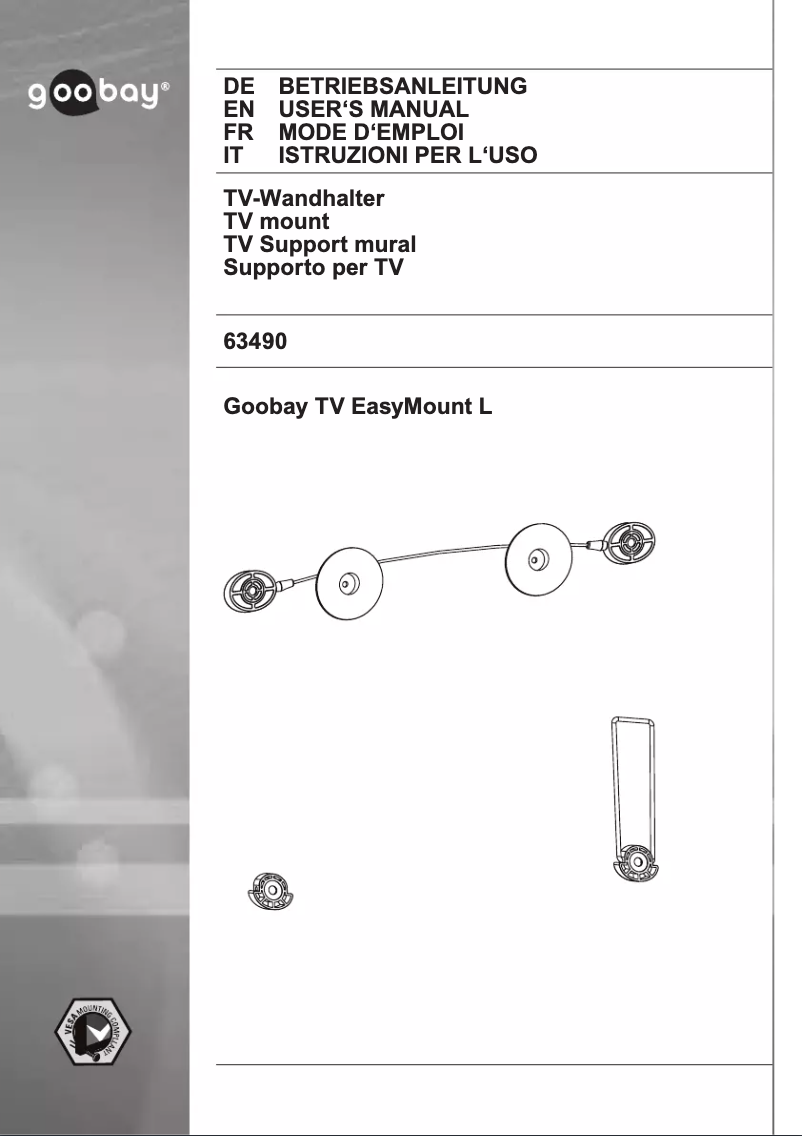 Page n°1 - Manuel utilisateur Goobay TV EasyMount L