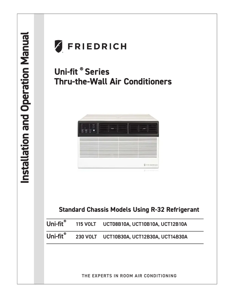 Page n°1 - Guide d'installation Friedrich Uni-Fit UCT12B10A