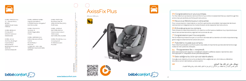Page n°1 - Manuel utilisateur Bebe Confort AxissFix Plus