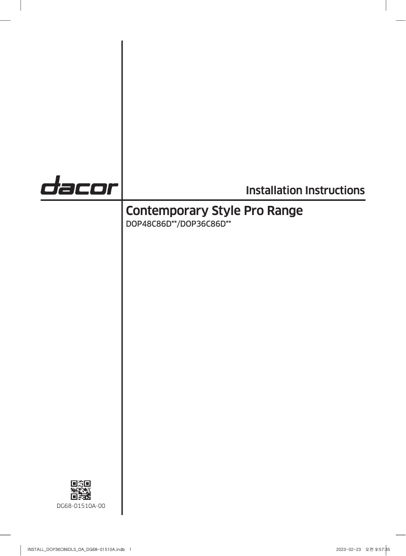 Image de la première page du manuel de l'appareil DOP36C86DLM