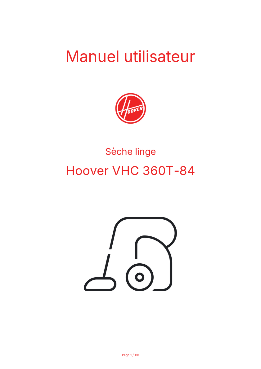 Image de la première page du manuel de l'appareil VHC 360T-84