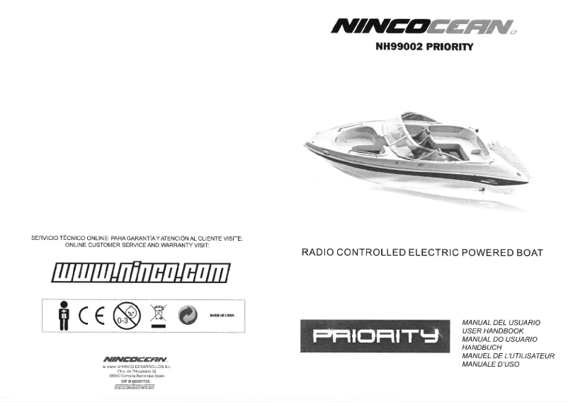 Page 1 de la notice Manuel utilisateur NINCO NINCOCEAN PRIORITY