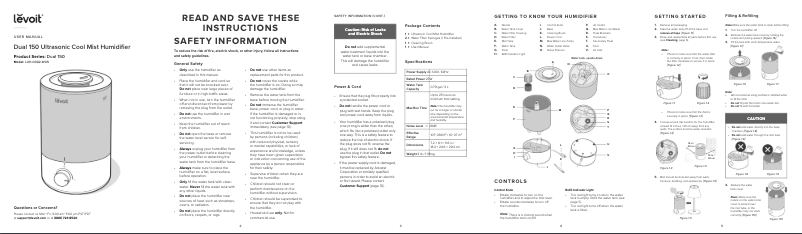 Page 1 de la notice Manuel utilisateur Levoit Dual 150