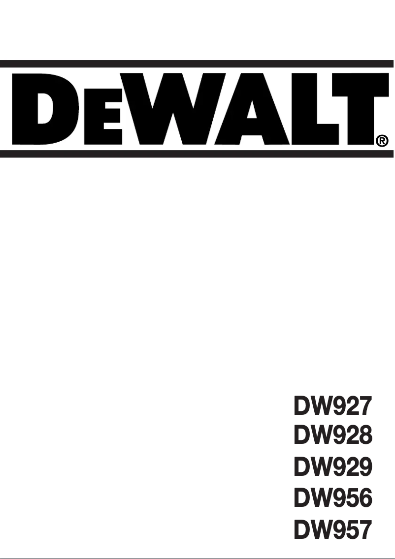 Page n°1 - Manuel utilisateur DeWalt DW957