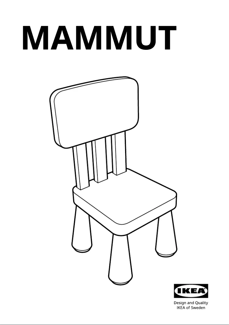 Page 1 de la notice Manuel utilisateur Ikea MAMMUT 603.823.22