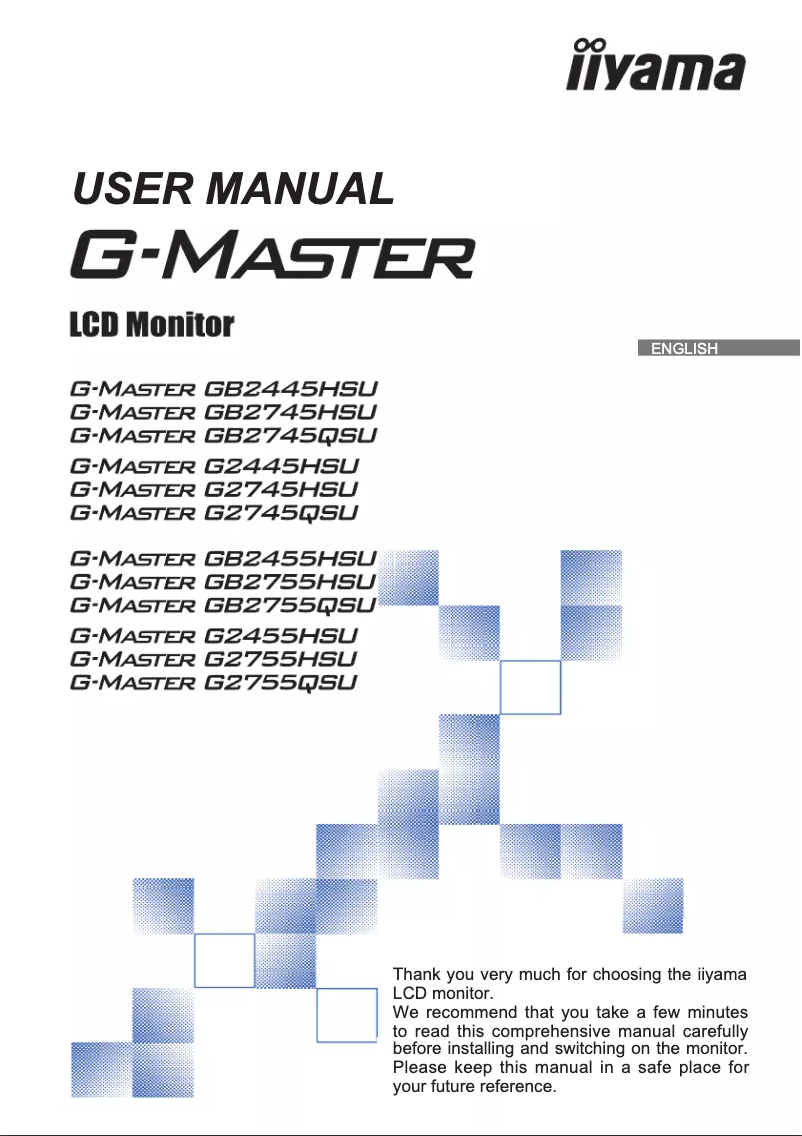 Page 1 de la notice Manuel utilisateur Iiyama G-Master G2745HSU