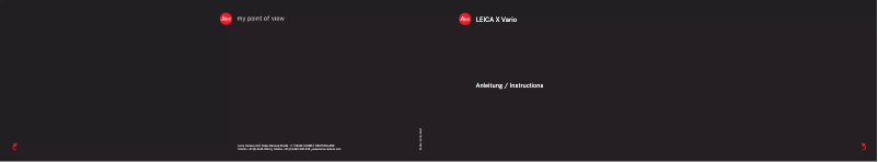 Page 1 de la notice Manuel utilisateur Leica X Vario