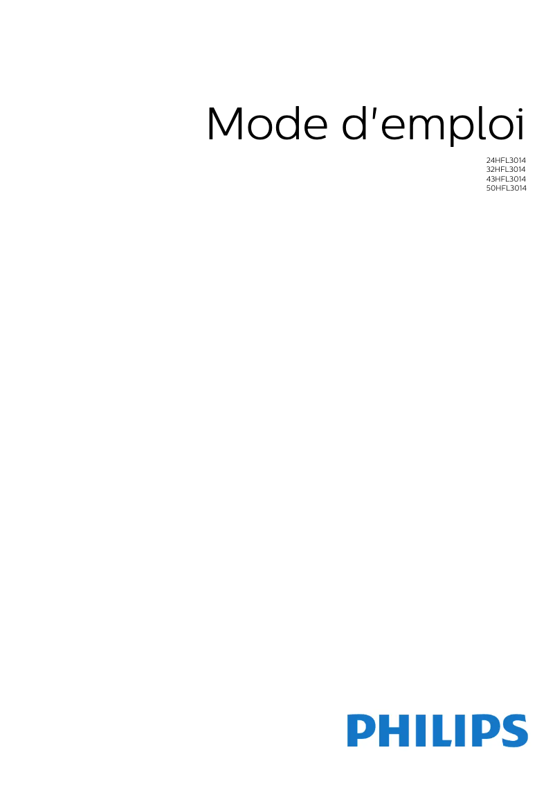 Page n°1 - Manuel utilisateur Philips 50HFL3014