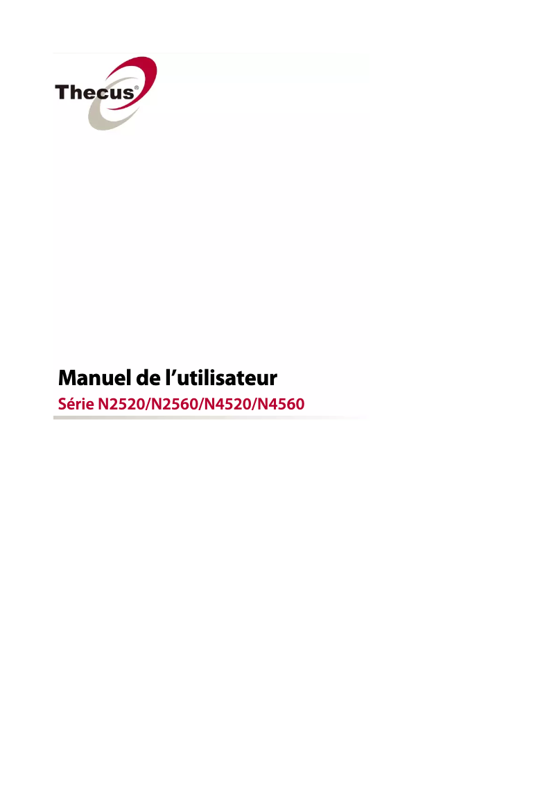 Page 1 de la notice Manuel utilisateur Thecus N4560