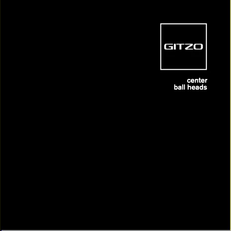 Page n°1 - Manuel utilisateur Gitzo Center Ball Head GH1382QD