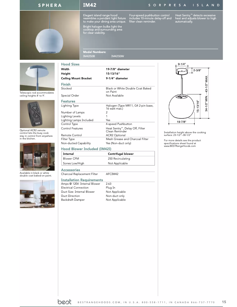 Page n°1 - Manuel utilisateur Best Sphera IM42I50W