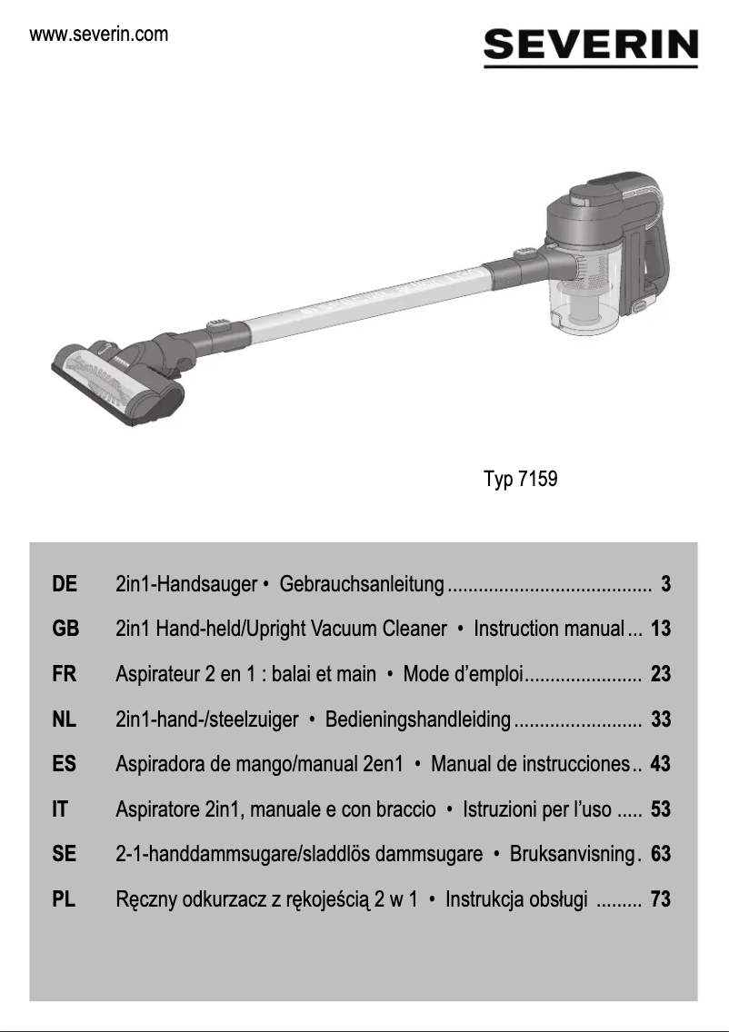 Page n°1 - Manuel utilisateur Severin S´SPECIAL action Li 30