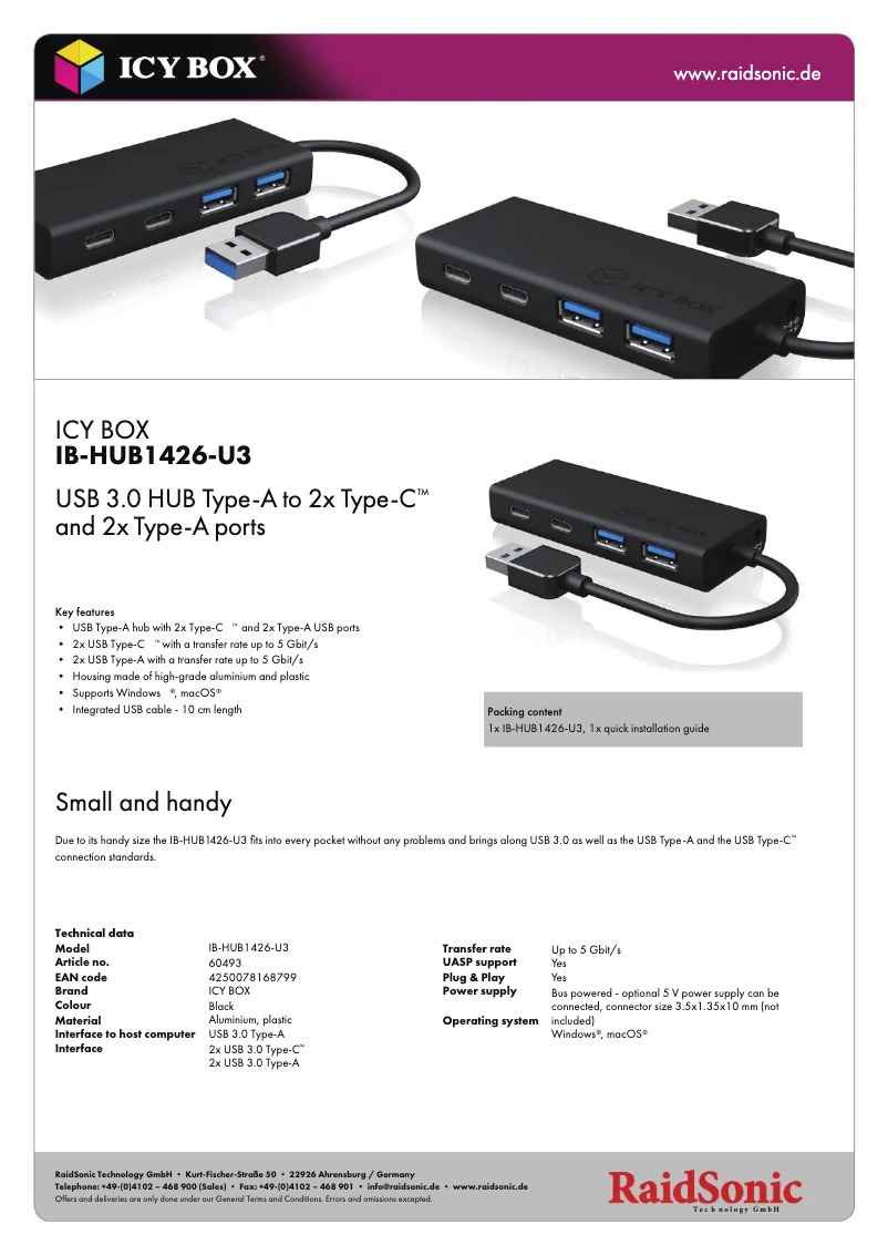 Image de la première page du manuel de l'appareil IB-HUB1426-U3