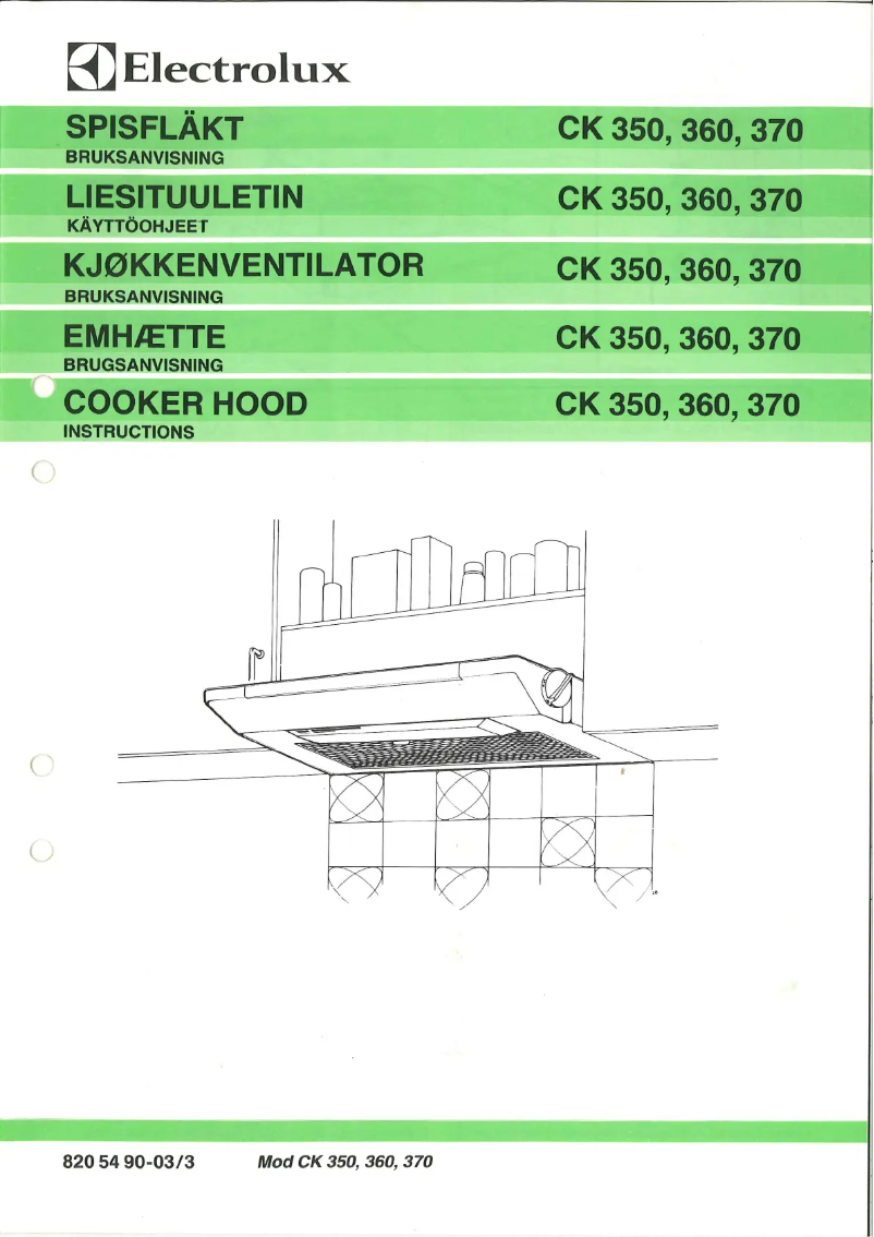 Page 1 de la notice Manuel utilisateur Electrolux CK370