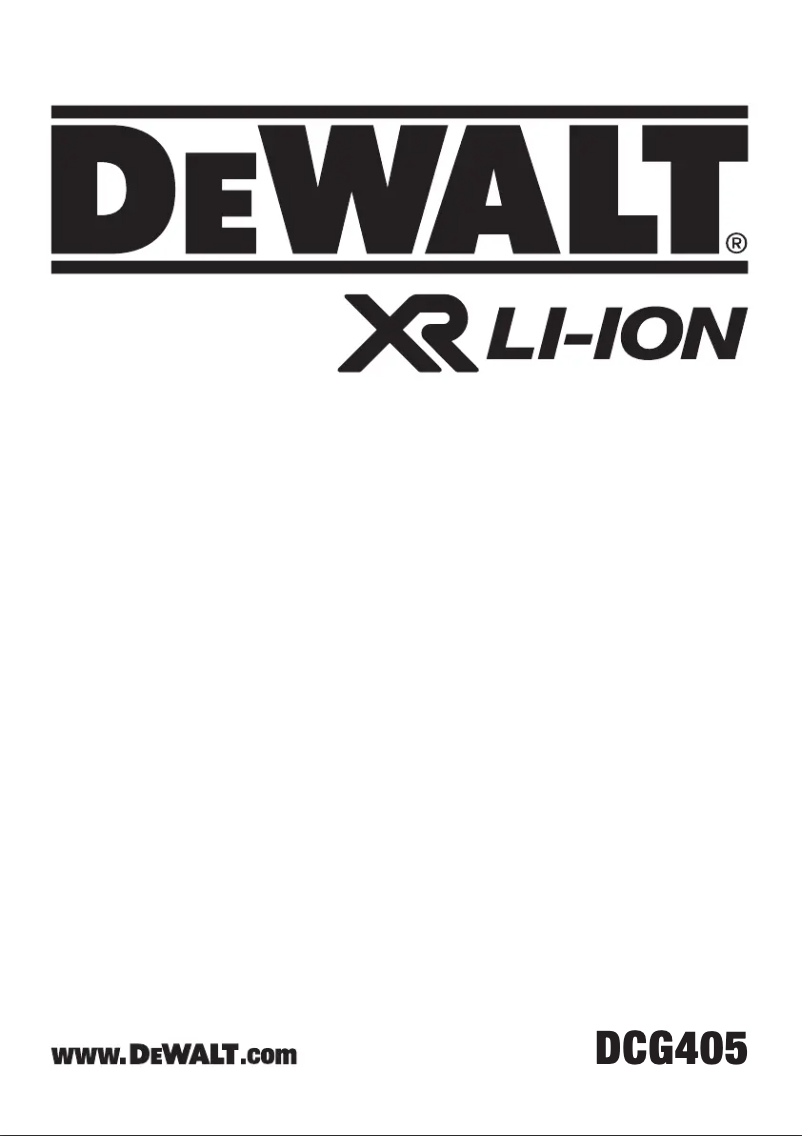 Page 1 de la notice Manuel utilisateur DeWalt DCG405