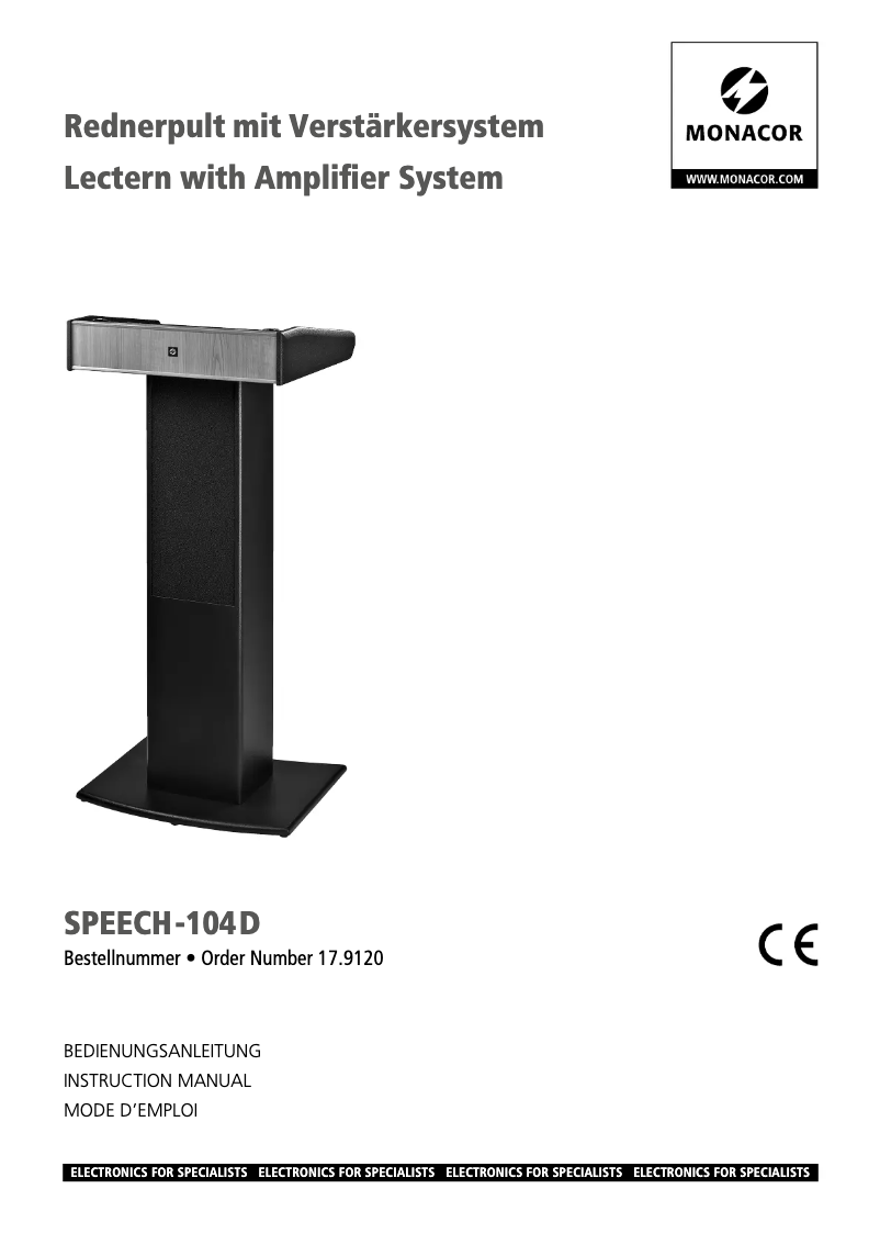 Image de la première page du manuel de l'appareil SPEECH-104D