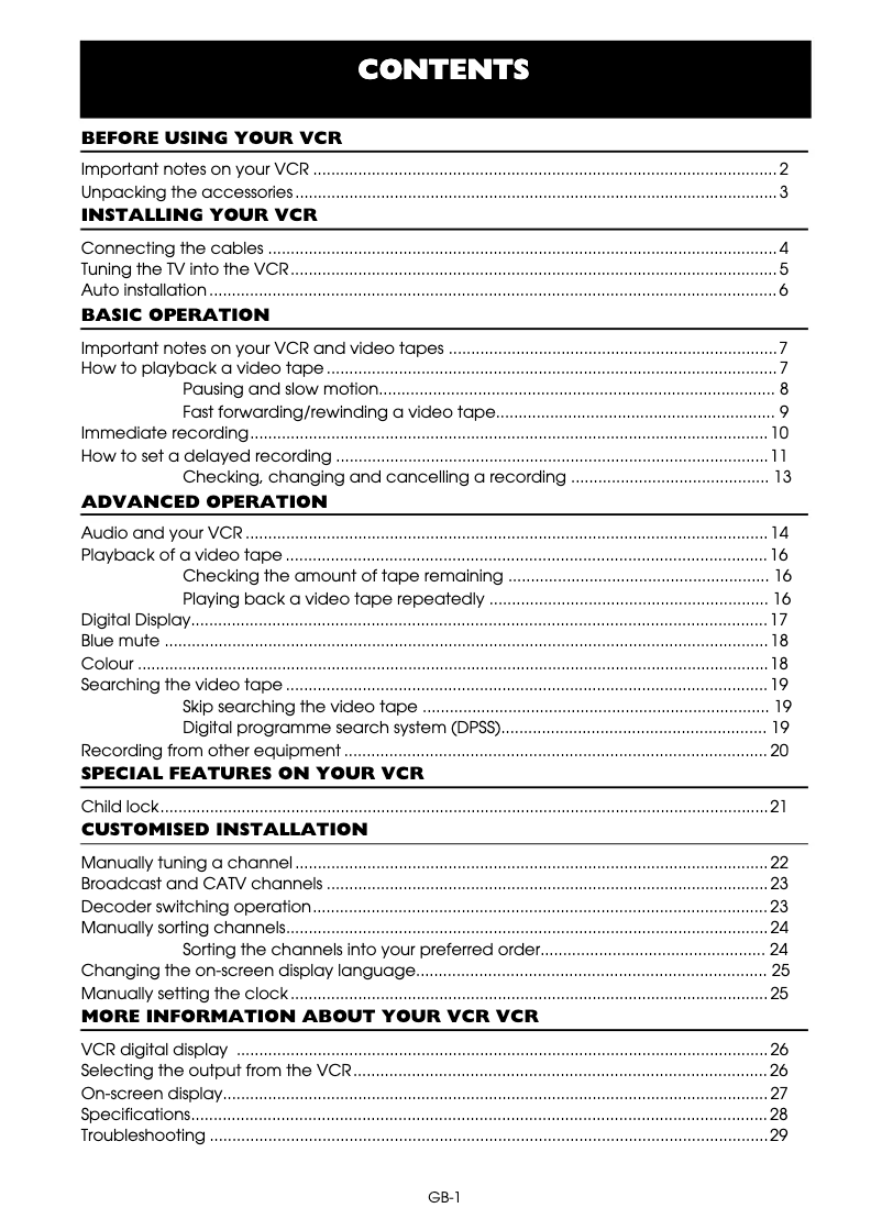 Page 1 de la notice Manuel utilisateur Sharp VC-MH745
