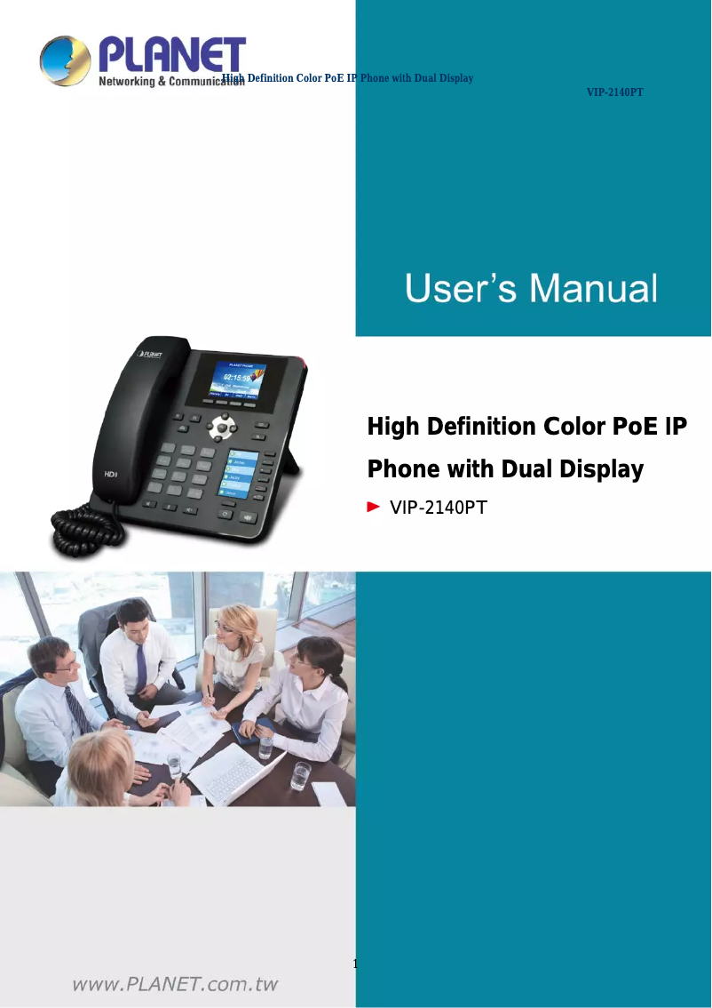 Página 1 del manual Manual de usuario Planet VIP-2140PT