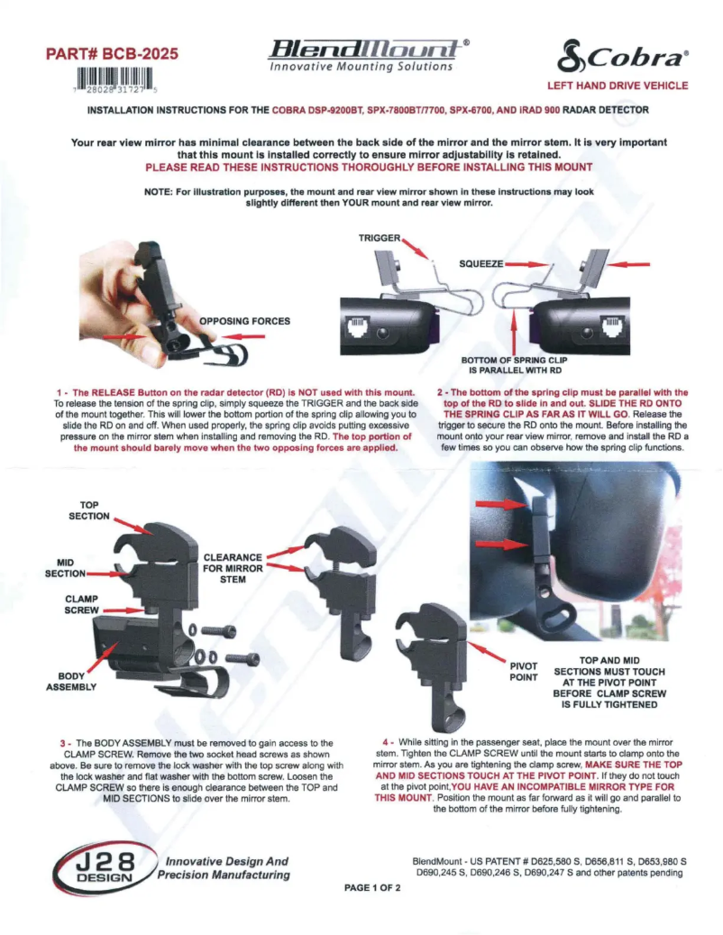 Página 1 del manual Manual de usuario BlendMount BCB-2025
