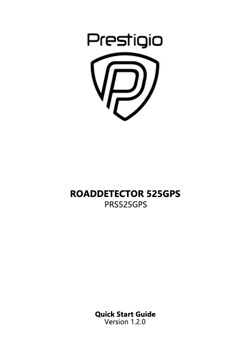 Page n°1 - Manuel utilisateur Prestigio RoadDetector 525GPS
