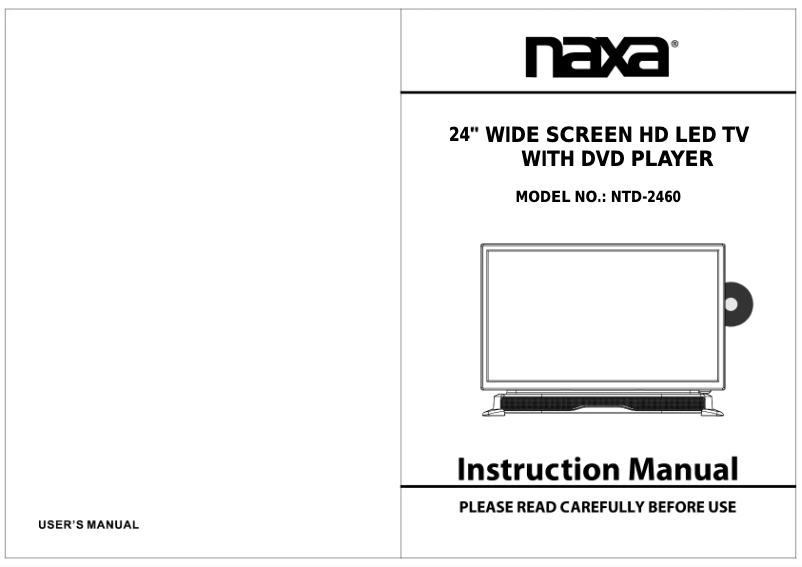 Page 1 de la notice Manuel utilisateur Naxa NTD-2460