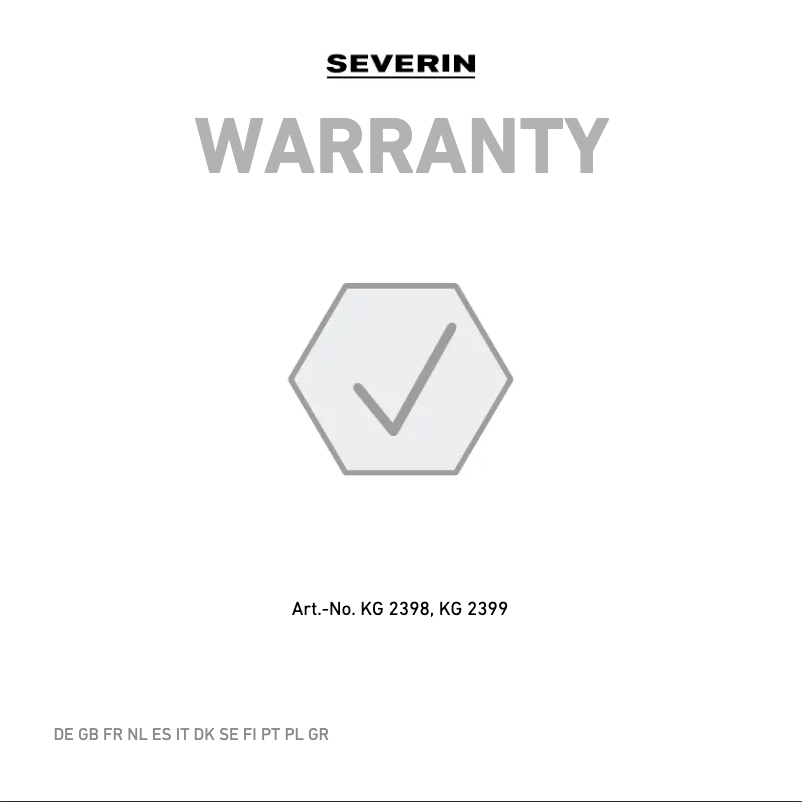 Image de la première page du manuel de l'appareil KG 2399