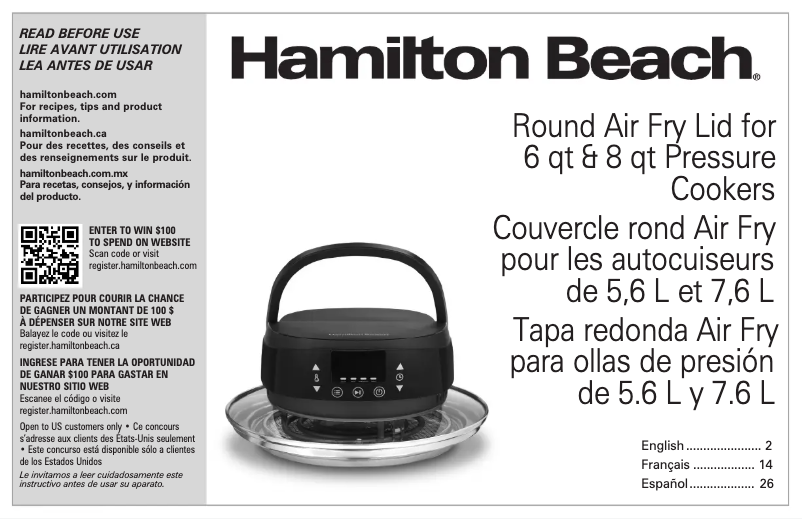 Page n°1 - Manuel utilisateur Hamilton Beach 34510