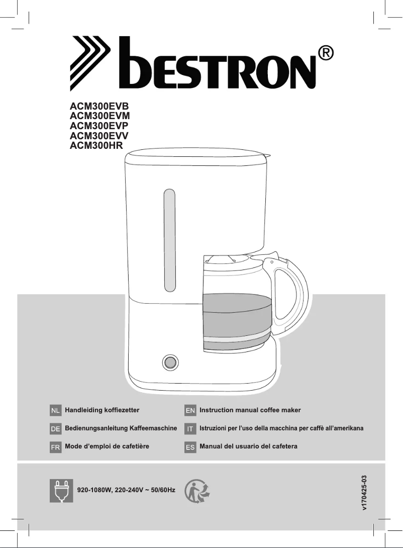Page 1 de la notice Manuel utilisateur Bestron ACM300EVP