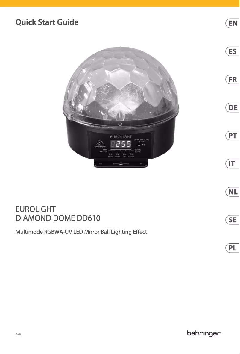 Page n°1 - Guide de démarrage rapide Behringer Eurolight Diamond Dome DD610