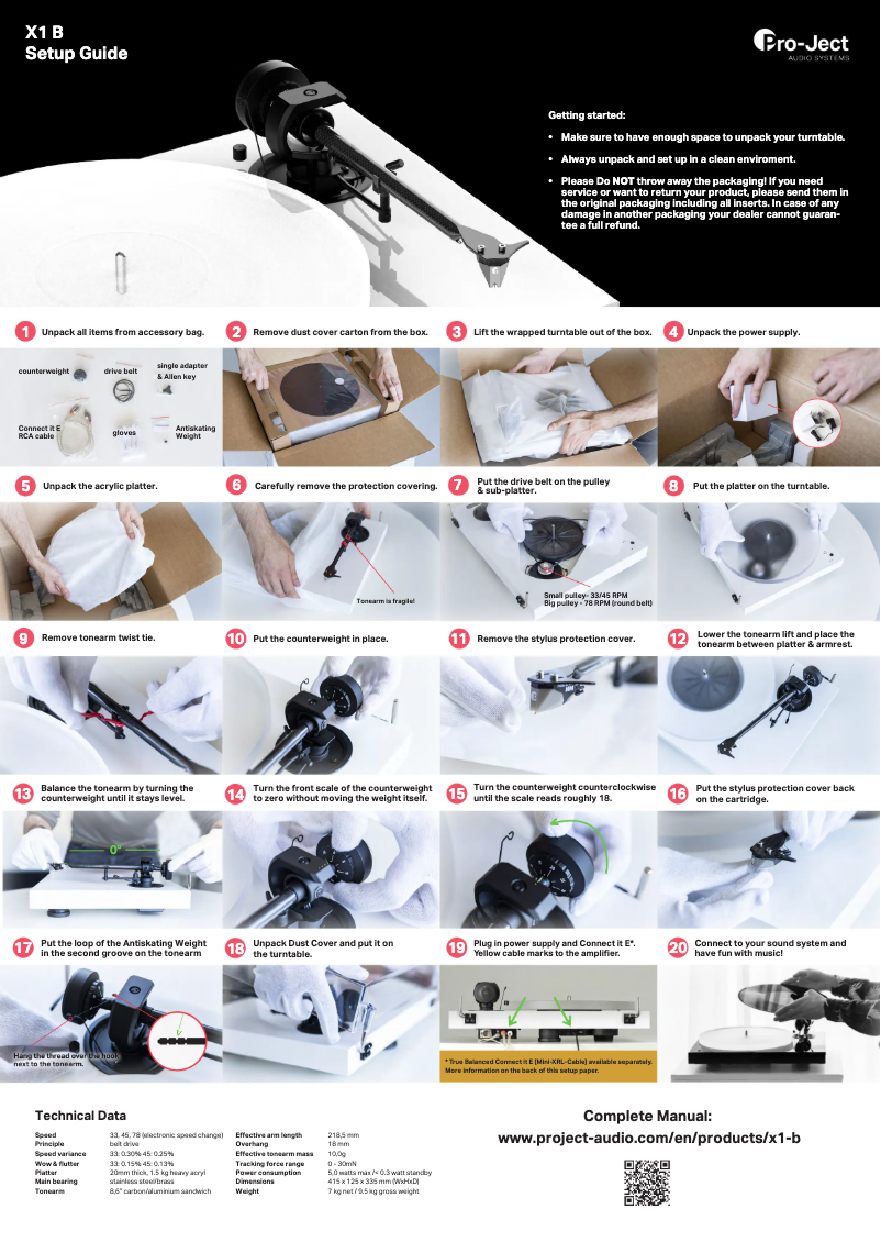 Image de la première page du manuel de l'appareil X1 B