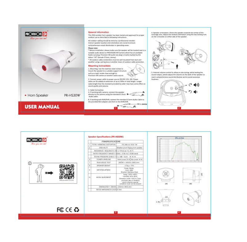 Page 1 de la notice Manuel utilisateur Provision-ISR PR-HS30W