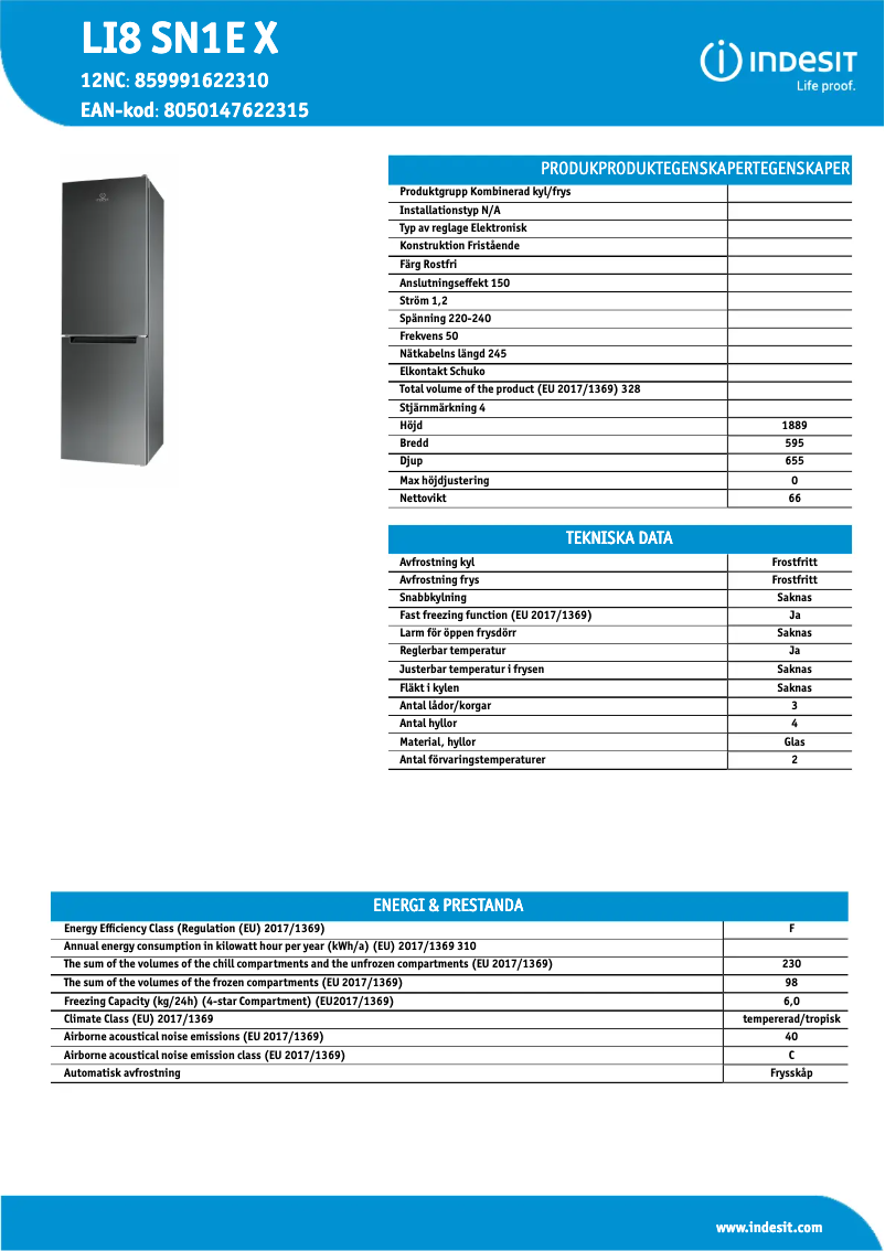 Image de la première page du manuel de l'appareil LI8 SN1E X