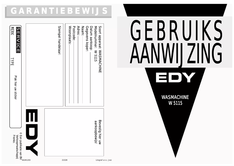 Page n°1 - Manuel utilisateur Edy W 5115