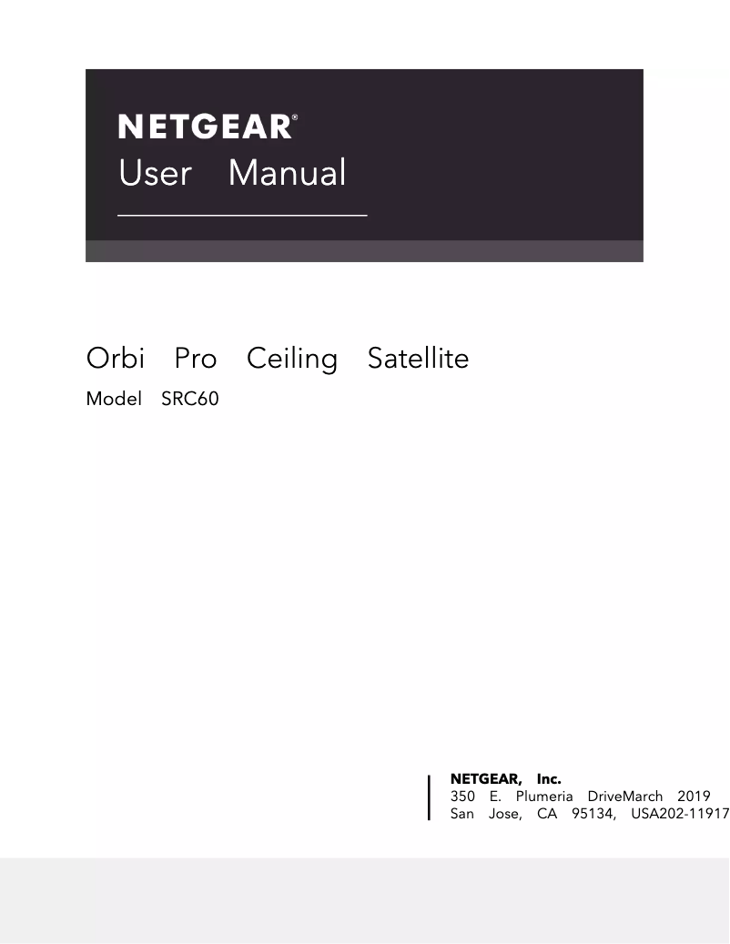 Page n°1 - Manuel utilisateur Netgear Orbi Pro SRC60